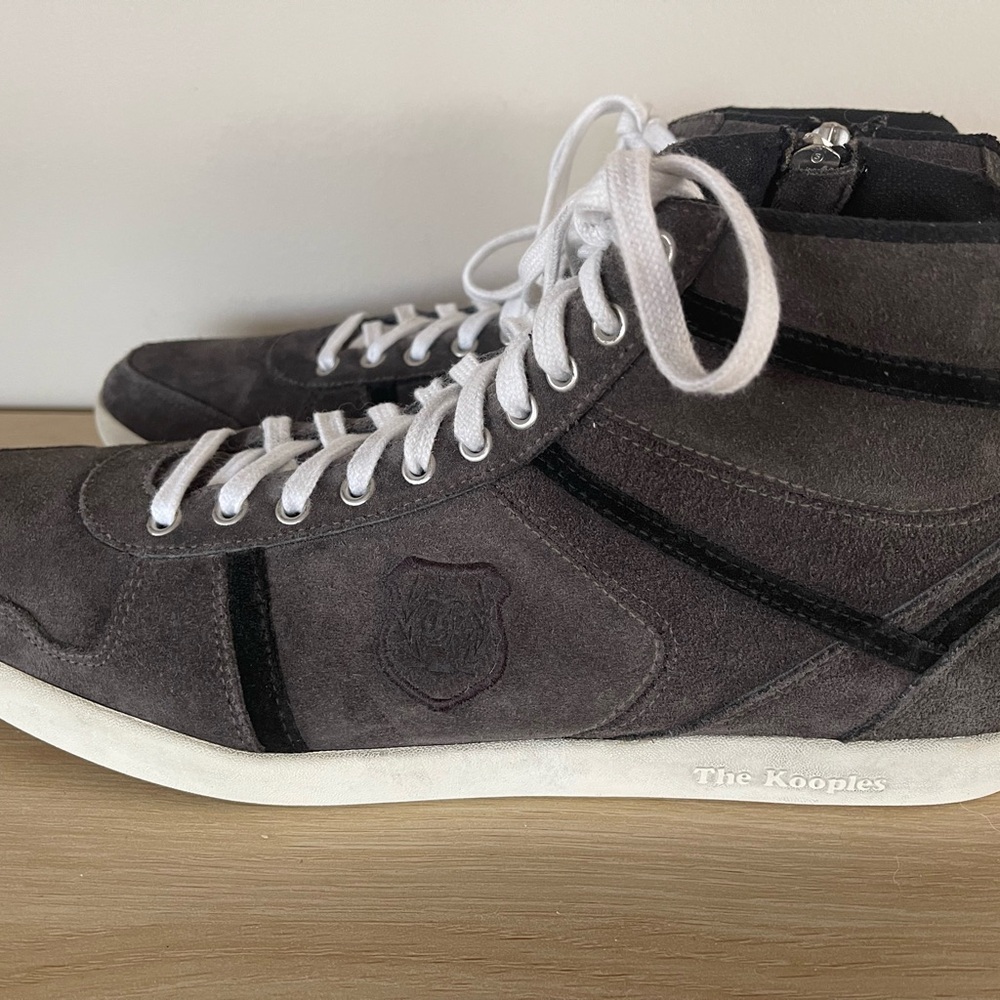 The Kooples Sport Gray & Black Suede Trainers Sneakers Shoes US11 EU44